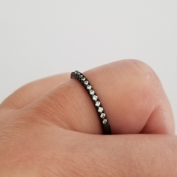 18k Black Gold Pave Band - Picture 8 of 8